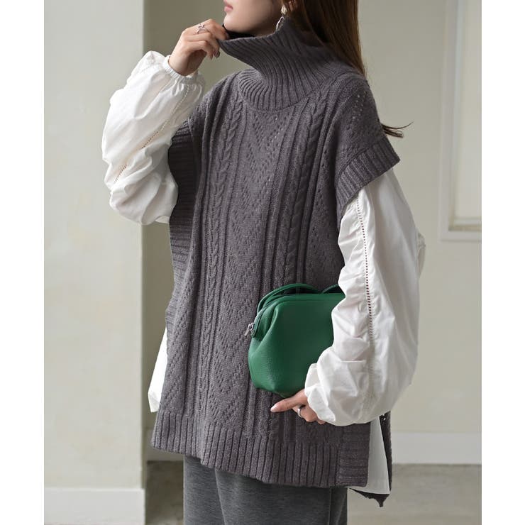 ニット ベスト ケーブル編み | HUG.U | 詳細画像5 