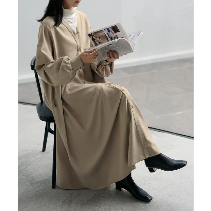 ベージュ | ワンピース ロング 洗える | HUG.U