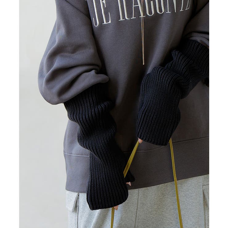 ブラック | アームウォーマー ニット 綿100 | HUG.U