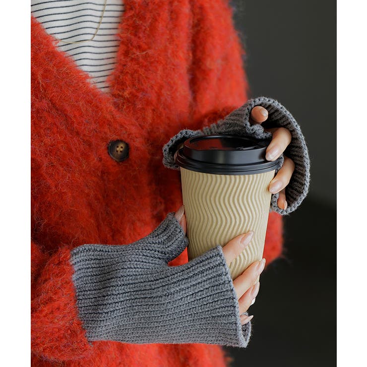 グレー | アームウォーマー ニット 綿100 | HUG.U