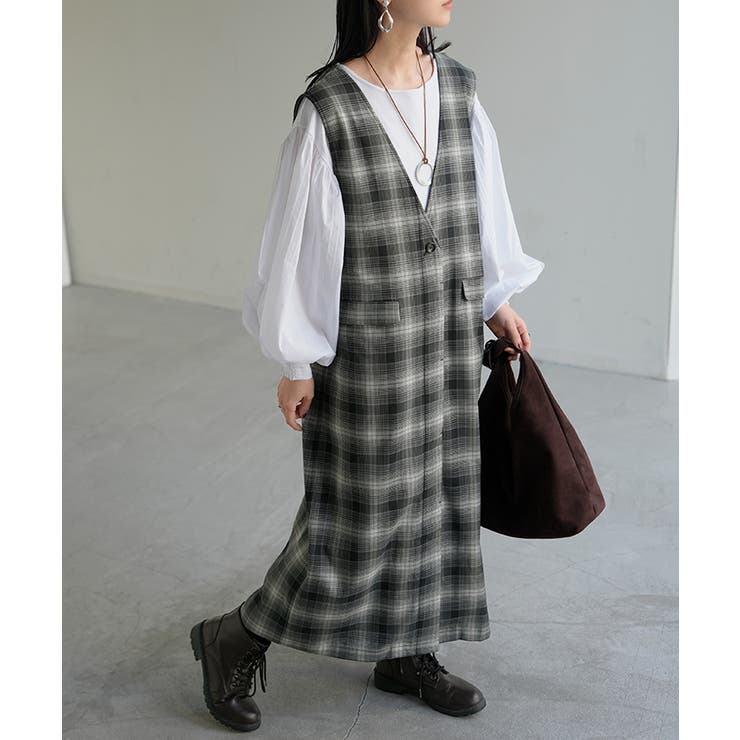 ブラック | ワンピース ジレ ジャンパースカート | HUG.U