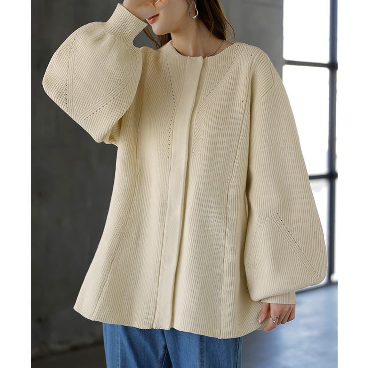 ニット カーディガン スポンジニット | HUG.U | 詳細画像5 