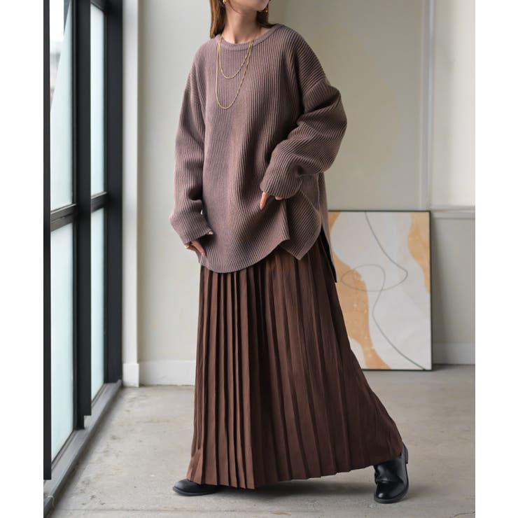 モカブラウン | ニット ワンピース 2点セット | HUG.U