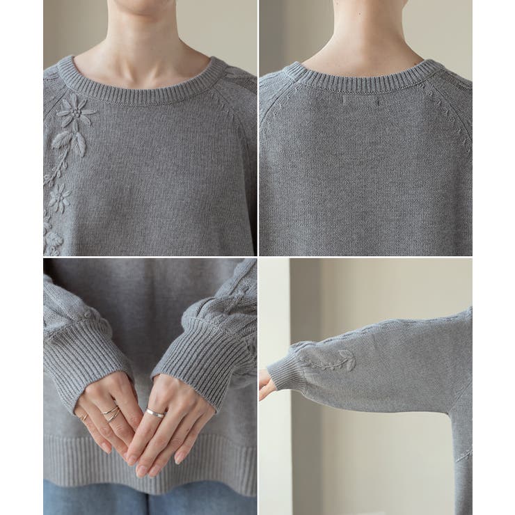 ニット 刺繍 綿100 | HUG.U | 詳細画像23 