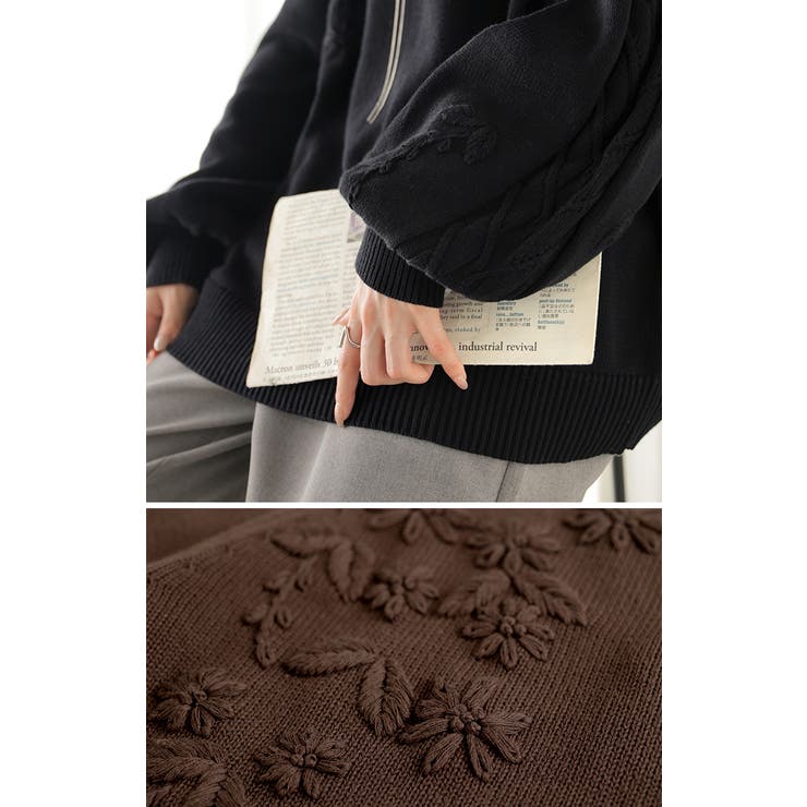 ニット 刺繍 綿100 | HUG.U | 詳細画像3 