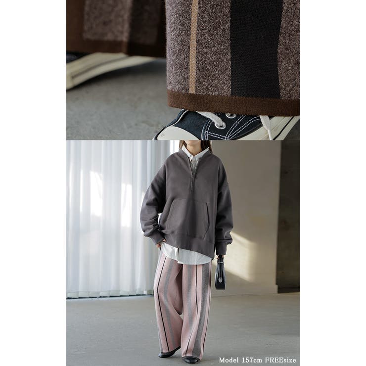 パンツ ストライプ ニット | HUG.U | 詳細画像19 