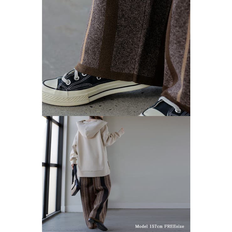 パンツ ストライプ ニット | HUG.U | 詳細画像6 