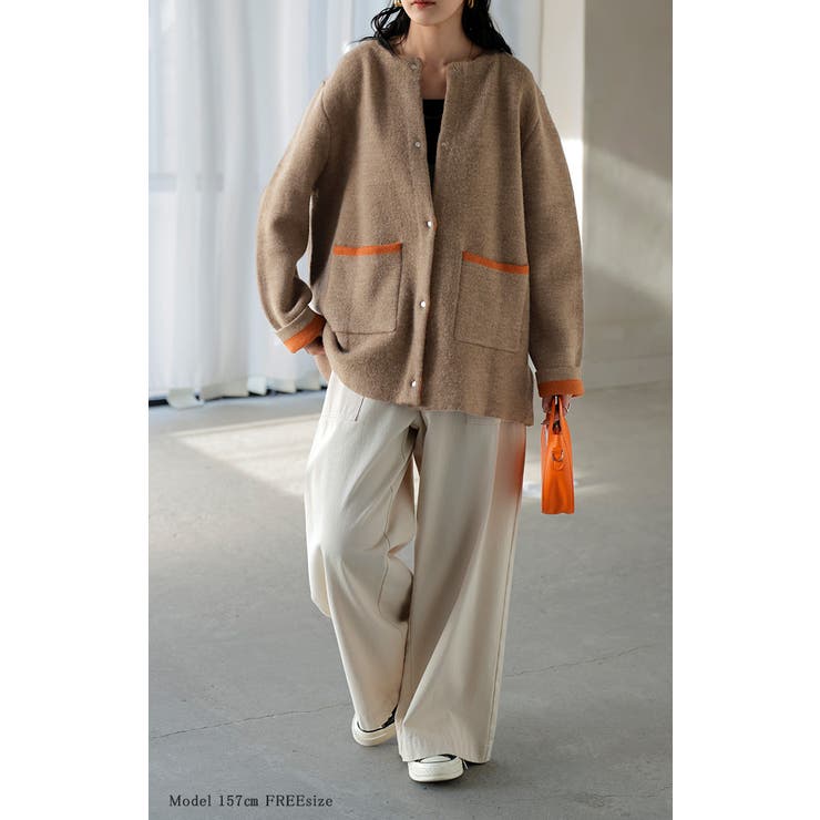 ニット カーディガン 配色 | HUG.U | 詳細画像16 