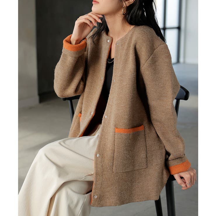 ニット カーディガン 配色 | HUG.U | 詳細画像18 