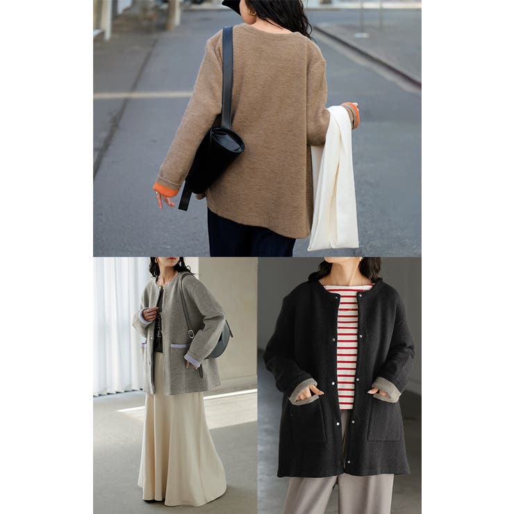 ニット カーディガン 配色 | HUG.U | 詳細画像19 