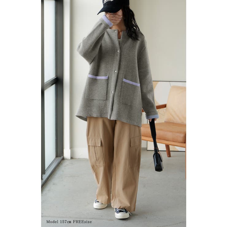 ニット カーディガン 配色 | HUG.U | 詳細画像21 