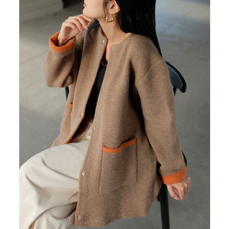 ニット カーディガン 配色 | HUG.U | 詳細画像5 