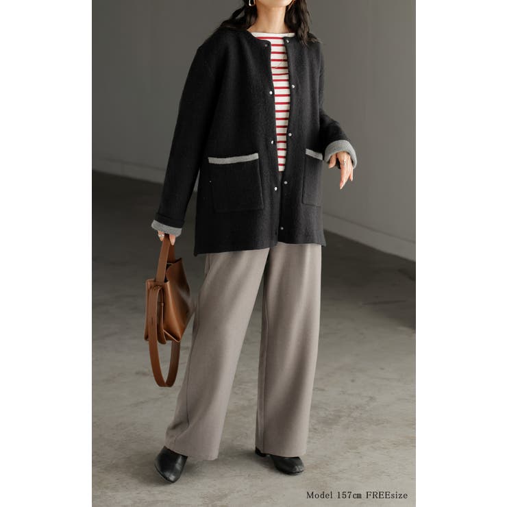 ニット カーディガン 配色 | HUG.U | 詳細画像9 