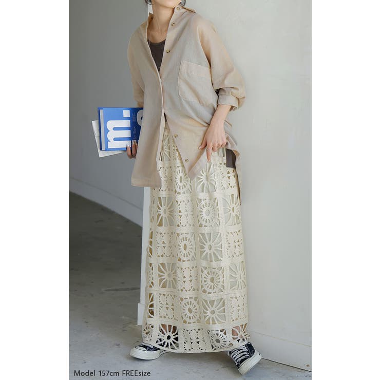 スカート ロング 透かし編み | HUG.U | 詳細画像4 