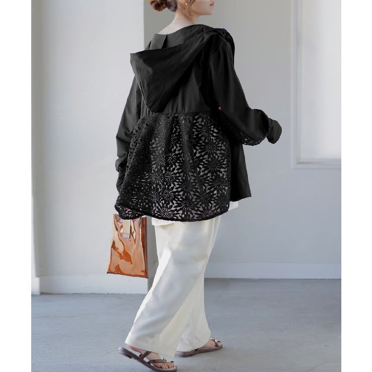 ブラック | UVパーカー レース 遮へい率97 | HUG.U