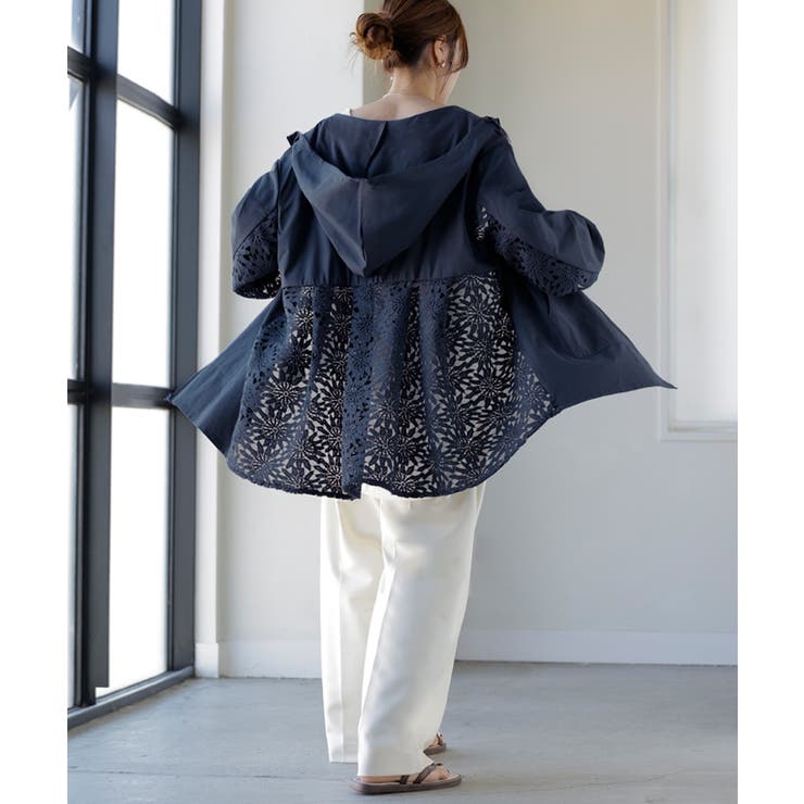 ネイビー | UVパーカー レース 遮へい率97 | HUG.U