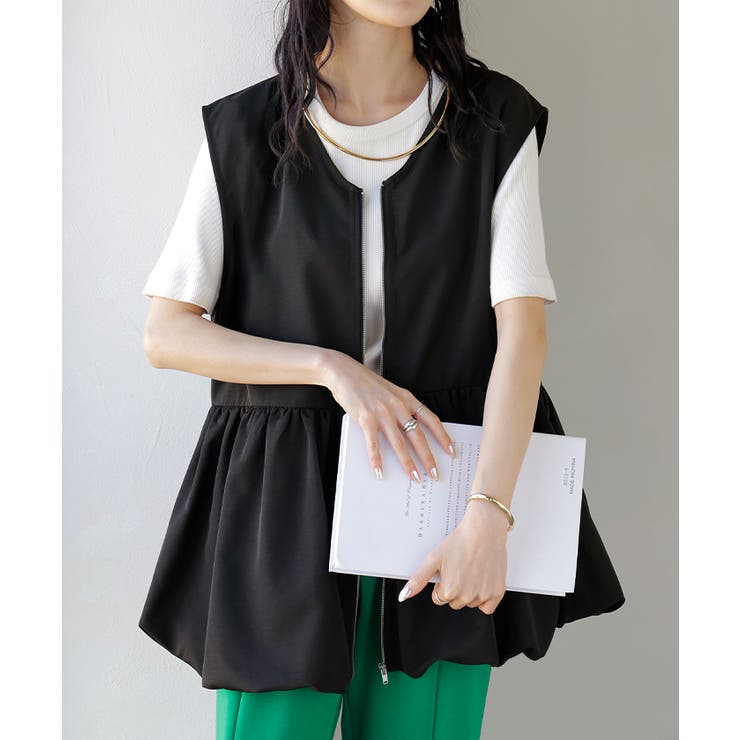 ブラック | ベスト バルーン トップス | HUG.U