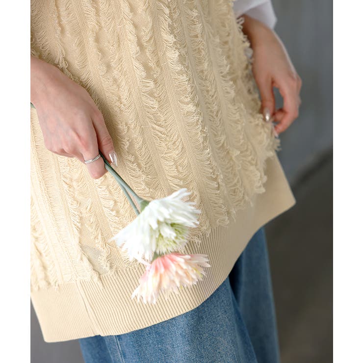 ベスト ニット フリンジ | HUG.U | 詳細画像19 