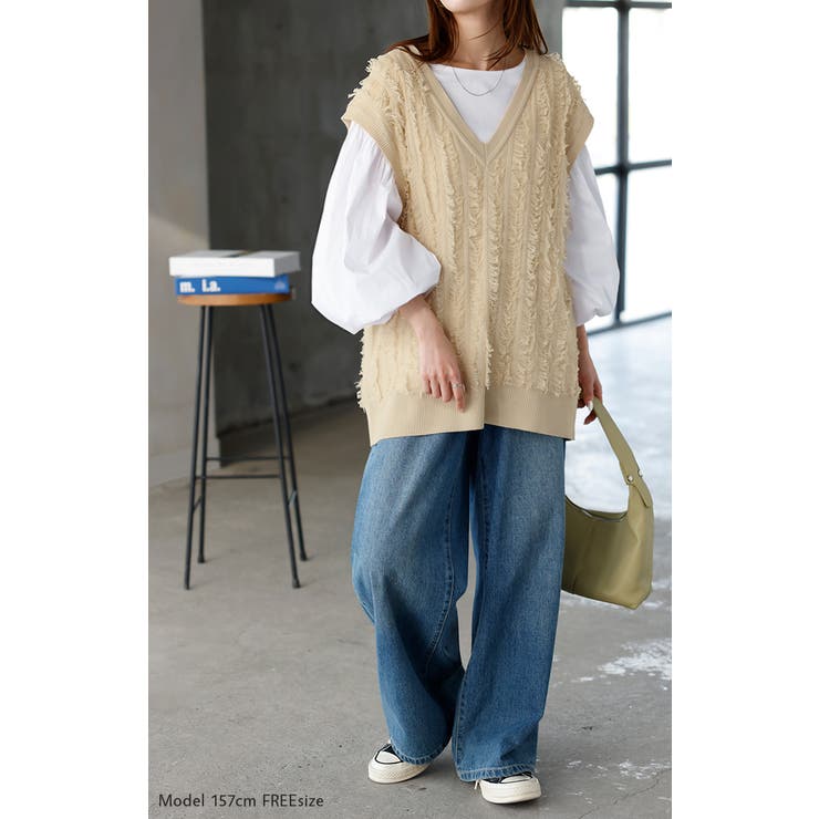 ベスト ニット フリンジ | HUG.U | 詳細画像21 