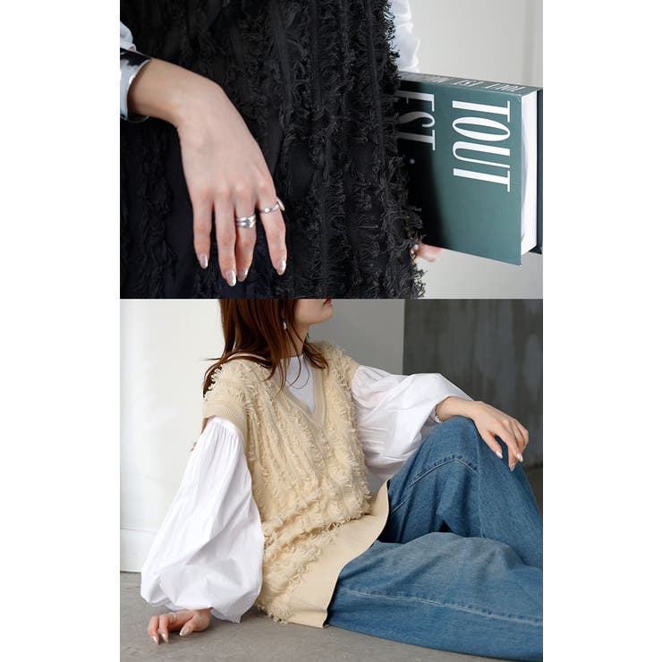 ベスト ニット フリンジ | HUG.U | 詳細画像9 