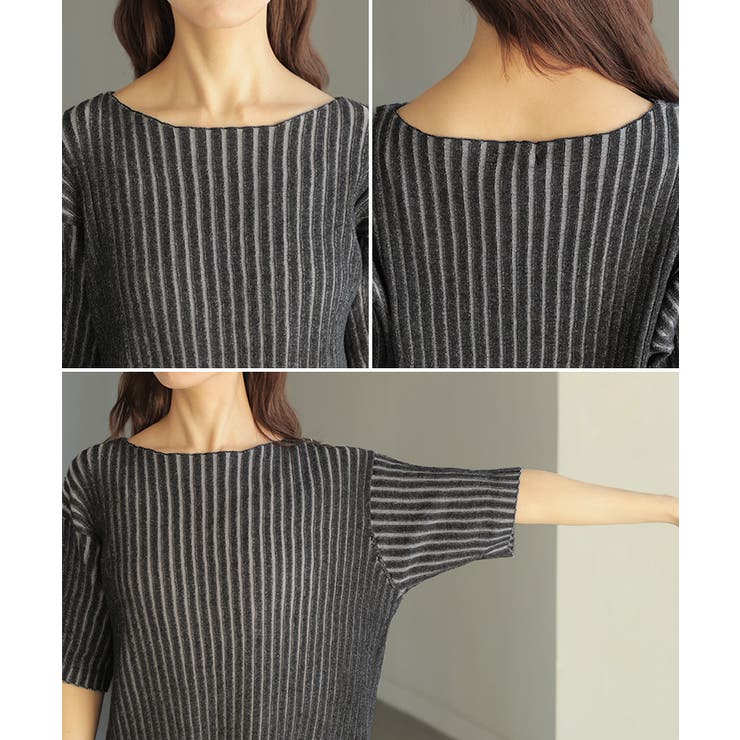 サマーニット リブ 配色 | HUG.U | 詳細画像22 