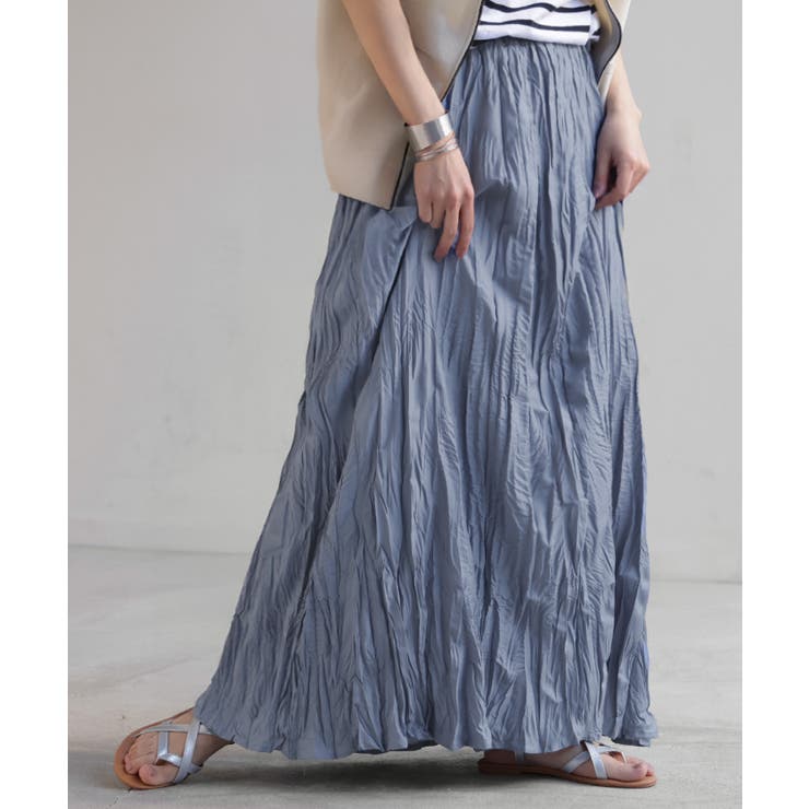 ブルー | スカート ロング プリーツ | HUG.U
