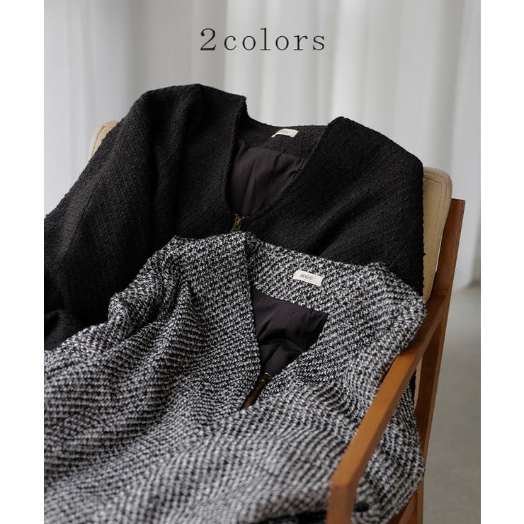 コート ツイード ドルマン | HUG.U | 詳細画像10 