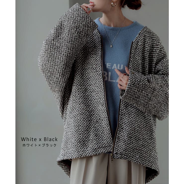 コート ツイード ドルマン | HUG.U | 詳細画像12 