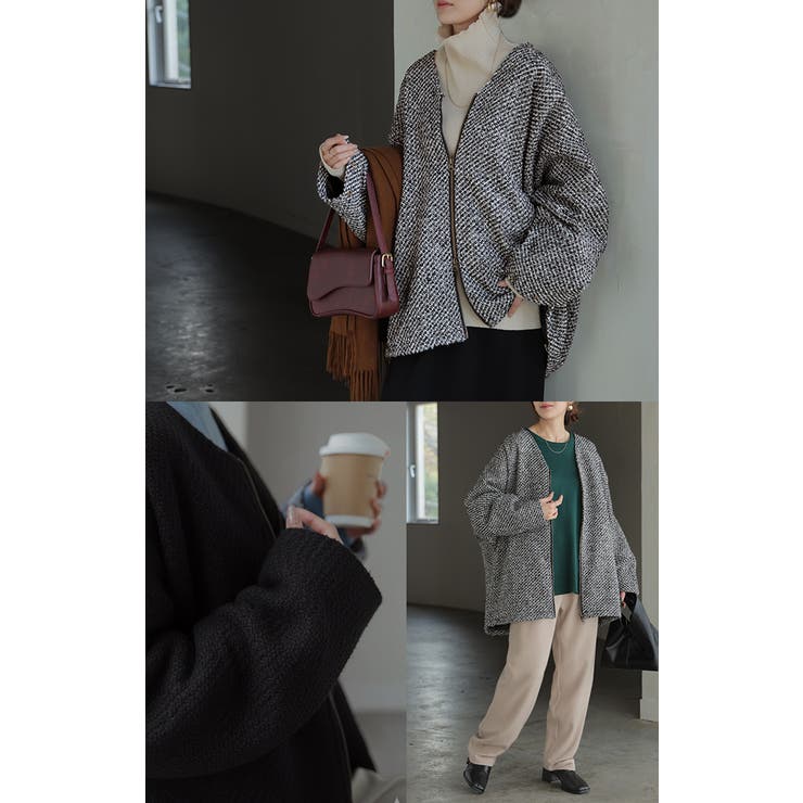 コート ツイード ドルマン | HUG.U | 詳細画像19 