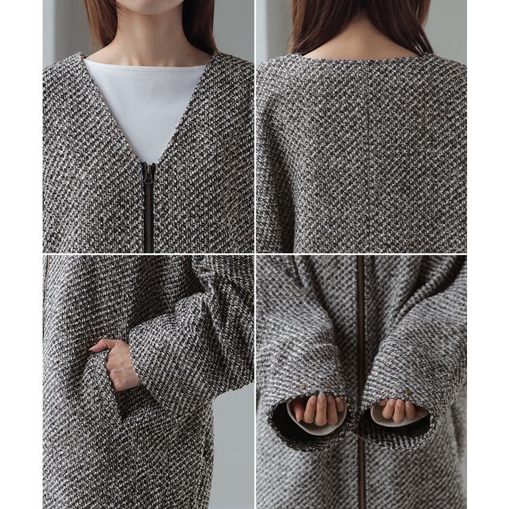 コート ツイード ドルマン | HUG.U | 詳細画像23 