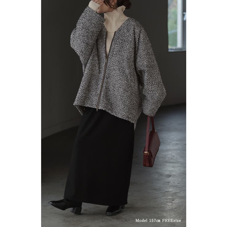 コート ツイード ドルマン | HUG.U | 詳細画像5 