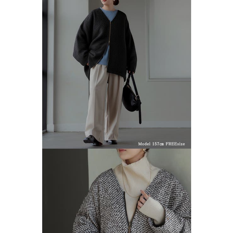 コート ツイード ドルマン | HUG.U | 詳細画像7 