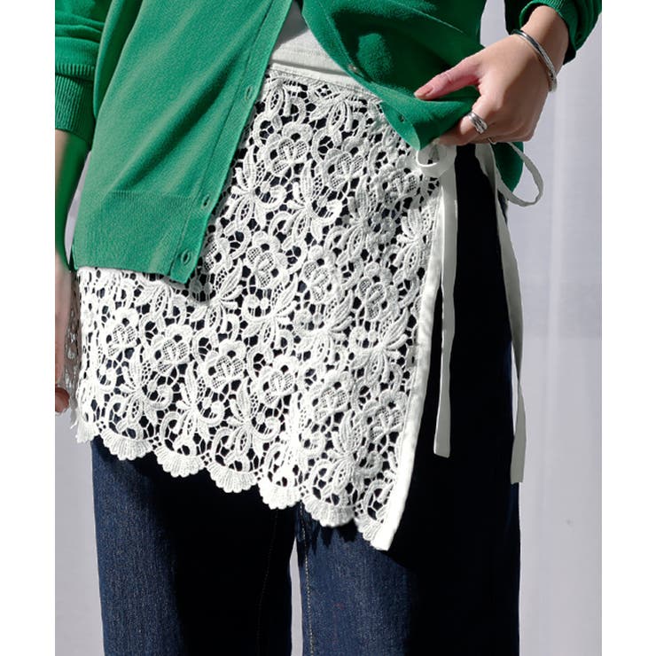 ホワイト | 付け裾 レース レディース | HUG.U