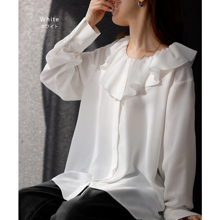 シャツ フリルブラウス レディース | HUG.U | 詳細画像14 