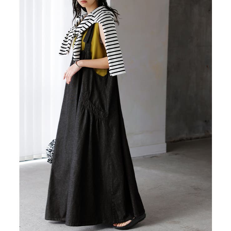 ワンウォッシュブラック | ジャンパースカート デニム ジャンスカ | HUG.U