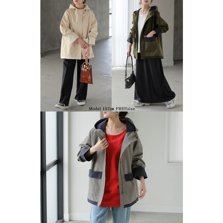 マウンテンパーカー 配色 ライトアウター | HUG.U | 詳細画像20 