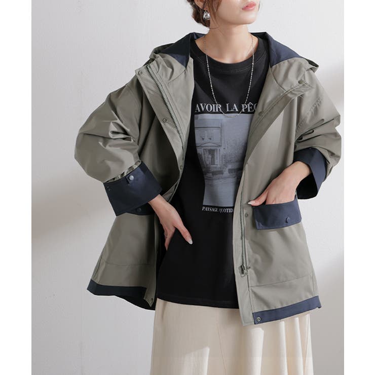 マウンテンパーカー 配色 ライトアウター | HUG.U | 詳細画像6 