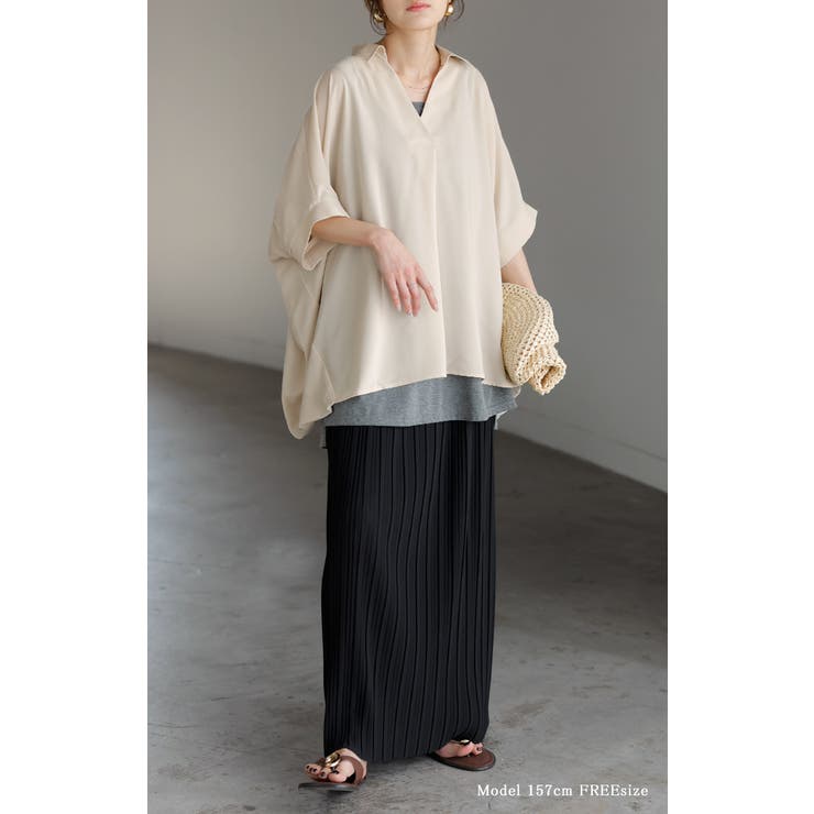 シャツ スキッパーシャツ ブラウス | HUG.U | 詳細画像19 