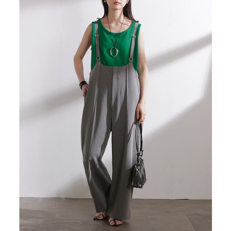 ストーングレー | サロペット パンツ ワイドパンツ | HUG.U