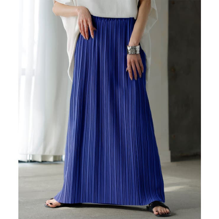 ロイヤルブルー | スカート ロング プリーツ | HUG.U