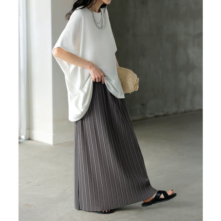 スモーキーグレー | スカート ロング プリーツ | HUG.U