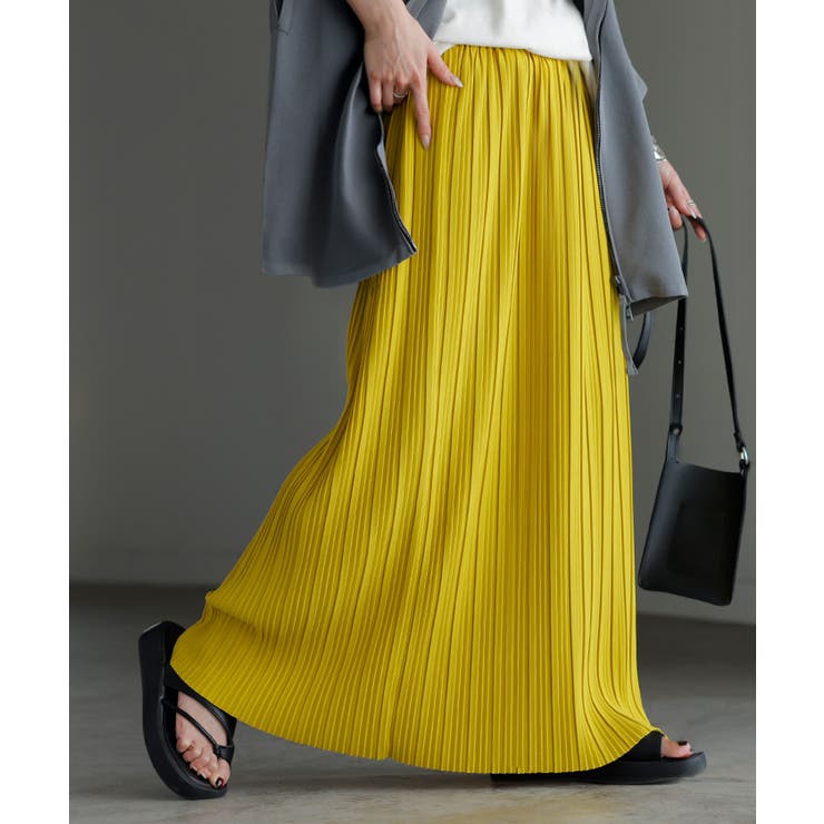 イエロー | スカート ロング プリーツ | HUG.U