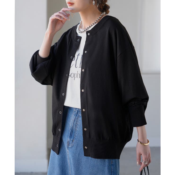 ブラック | カーディガン 洗える レディース | HUG.U