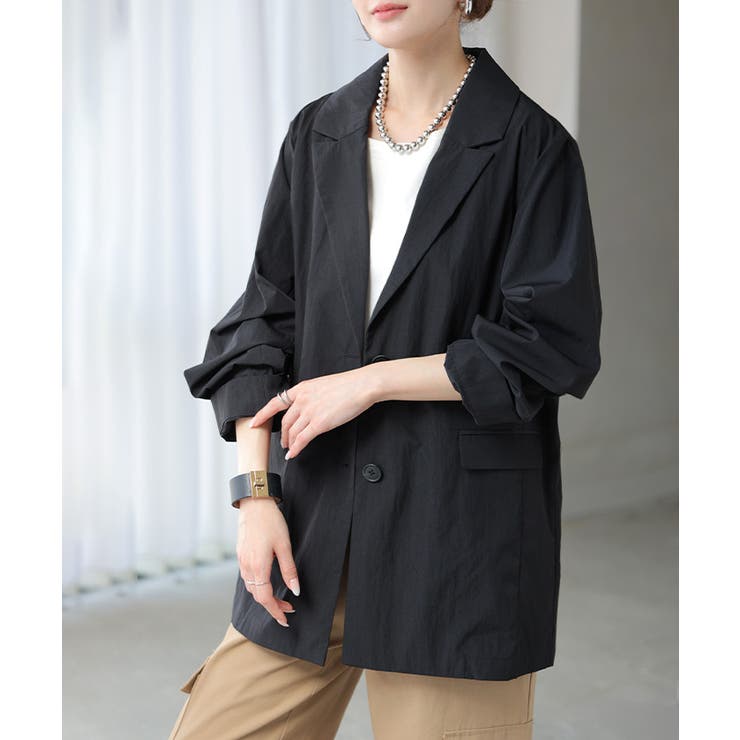 ブラック | アウター ジャケット ワッシャー | HUG.U