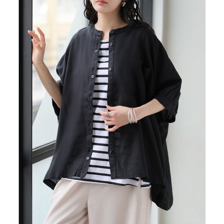 ブラック | ブラウス オーバーサイズ レディース | HUG.U