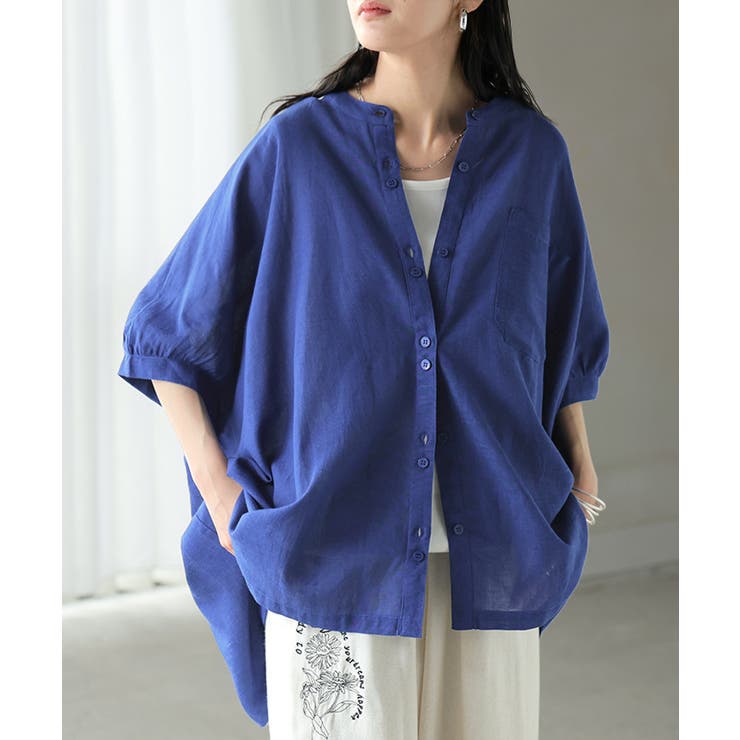 ブルー | ブラウス オーバーサイズ レディース | HUG.U