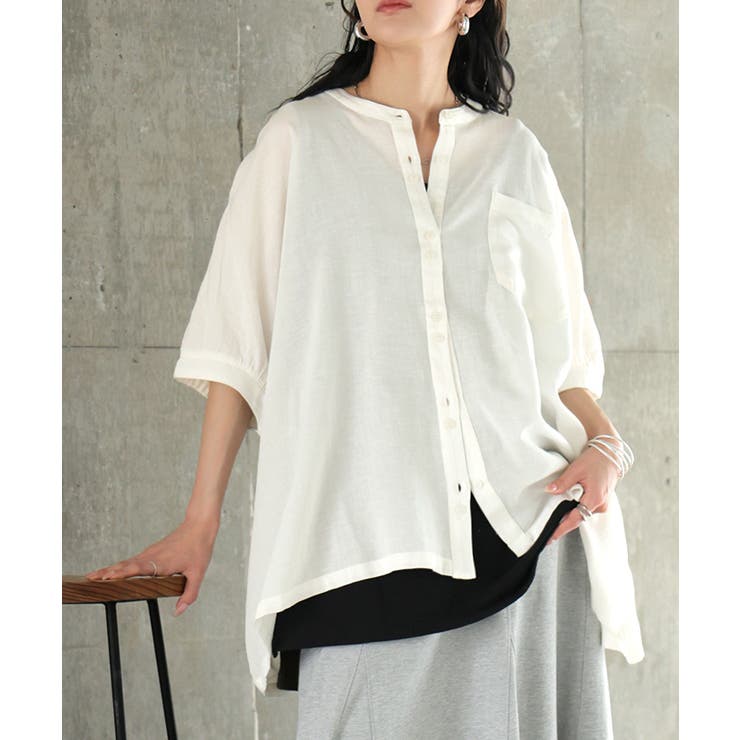 ホワイト | ブラウス オーバーサイズ レディース | HUG.U