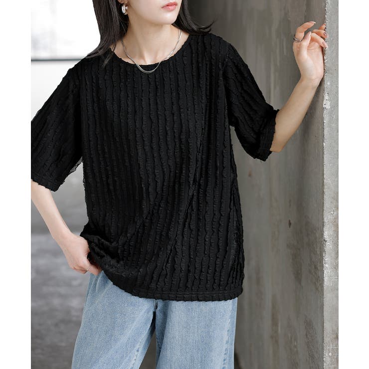 ブラック | Tシャツ カットソー 半袖 | HUG.U