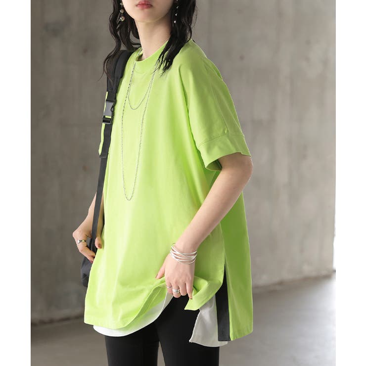 ライムグリーン×グレー | Tシャツ 綿100 配色 | HUG.U
