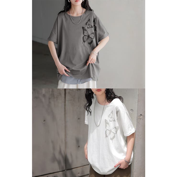 Tシャツ プリント 蝶 | HUG.U | 詳細画像4 